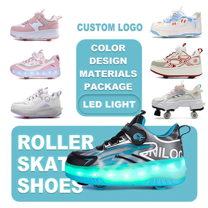Chaussures de marche respirantes OEM à quatre roues avec maille et cuir en stock pour sports de plein air, rollers unisexes pour adultes - Product Image 5