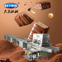 Machine d'enrobage automatique de chocolat à haute productivité avec tunnel de refroidissement pour biscuits et barres chocolatées - Prix usine
