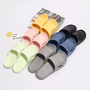 Sandales plates en PVC de couleur unie, à bout ouvert, antidérapantes, pour l'été, pour hommes et femmes, chaussures d'intérieur, gris, bleu, orange, noir - Product Image 4