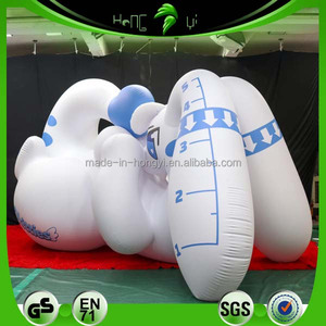 Mascotte gonflable personnalisée en PVC, lapin bleu <span class=keywords><strong>Goodra</strong></span> couinant, avec logo, pour décoration de fêtes et d'événements - Product Image 4