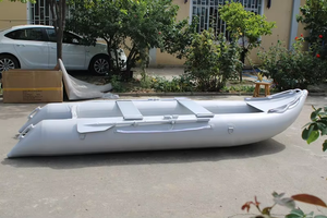 Thuyền bơm hơi 12' màu xám nhạt, loại gia đình, dùng chèo, câu cá trên hồ và sông, chất liệu <span class=keywords><strong>PVC</strong></span>/HYPALON, sàn hơi. - Product Image 3