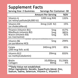 Gratis proefmonster vitamine C <span class=keywords><strong>L</strong></span>-glutathion huidverlichtende collageen gummies glutathion collageen gummies - Product Image 3