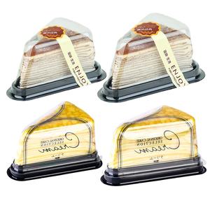 קופסאות פלסטיק משולשות לאריזת עוגות, מאפים וגבינות לחיות מחמד, בדרגת מזון, עם מכסה, לאריזת קינוחים ומוס. - Product Image 1