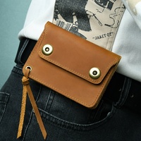 Sac banane pour homme en cuir véritable, à porter à la ceinture, pour sports de plein air, tactique, avec fermeture à cordon, portable et compact