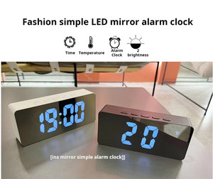Bàn hàng đầu kỹ thuật số LED gương đồng hồ báo thức nhiệt độ chức năng báo lại màu sắc thông minh cho nhà ký túc xá sử dụng - Product Image 5