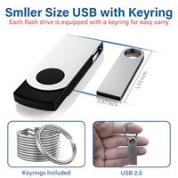 Flash Drive USB 2.0 Portabel - Desain Putar Logam Promosi yang Dapat Digunakan Kembali dengan Garansi 1 Tahun Solusi Penyimpanan Grosir