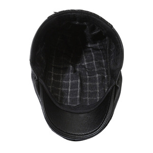 Men's Beret Canvas Winter Casual Hat For Outdoor Use Black Coffee Color - Product Image 4
