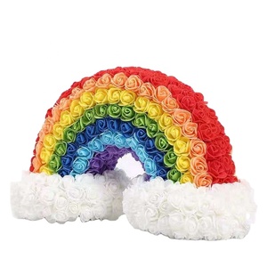 Nuovo Design: Rosa in Schiuma a Forma di Ponte <span class=keywords><strong>Arcobaleno</strong></span>, Fiore <span class=keywords><strong>Arcobaleno</strong></span> per San Valentino e Compleanni - Product Image 1