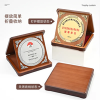 HDW Plaque de récompense souvenir en bois personnalisée de haute qualité Médaille en métal avec boîte pour cadeaux de salon