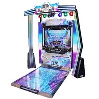 NINIX Machine de jeu DJ interactive d'intérieur en acrylique, à monnayeur, avec éclairage LED coloré, 'Dance Rush Stardom', USB, garantie 1 an