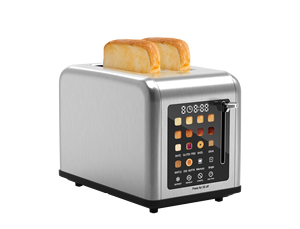 <span class=keywords><strong>Grille</strong></span>-<span class=keywords><strong>pain</strong></span> OEM à écran tactile 2 <span class=keywords><strong>tranches</strong></span> avec affichage coloré <span class=keywords><strong>Grille</strong></span>-<span class=keywords><strong>pain</strong></span> numérique en acier inoxydable avec bagel, muffins et gaufres - Product Image 3