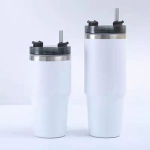 30oz Anti-slip Bottom Stainless Steel Vacuum Insulated Car Tumbler Ice Cup With Handle Straw Outdoor Adventure - Product Image 6