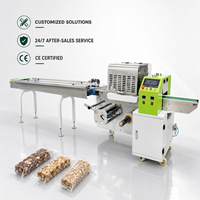 Machine d'emballage horizontale automatique à grande vitesse pour biscuits, barres protéinées, barres énergétiques