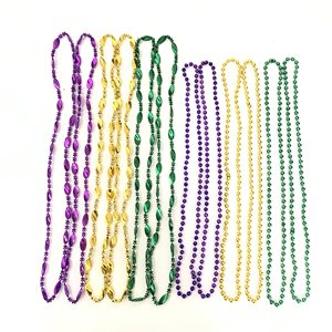Juego de Cuentas de Mardi Gras, Collares Metálicos en Morado, Dorado y Verde para Disfraces de Mascarada, Fiestas y Eventos (13 Piezas) SP-8 - Product Image 5
