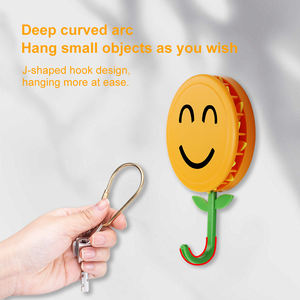 Bunga matahari lengket cangkir hisap kait plastik dinding dipasang tunggal ruang tamu dapur pintu bunga matahari kait - Product Image 2