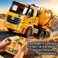 Camion malaxeur à béton télécommandé, modèle de simulation à l'échelle 1:18, jouets de voitures, véhicules de construction RC pour enfants avec rouleau rotatif