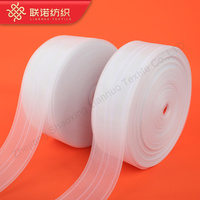 LIANNUO LN055 Ruban de rideau transparent à œillets 100% polyester pour décoration intérieure, 8CM/10CM, design personnalisé, prix bas, vente en gros