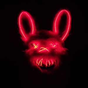 Bloody Rabbit Killer Headgear Luminous Light Halloween Cosplay Face <strong>Mask</strong> <strong>Scary</strong> Animal Plush Ghost Head Cover Prop - Product Image 1