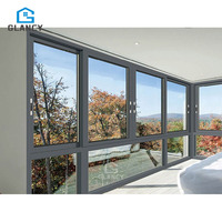 Ventanas Corredizas de Vidrio Templado Doble con Vista Completa, Certificación CE, Aleación de Aluminio, Exterior Negro, NFRC, con Opción de Colgar para Cocina