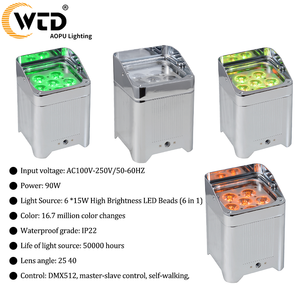 Sliver Wifi App 6x18W rgbwa UV 6in1 pin không dây uplight <span class=keywords><strong>LED</strong></span> mệnh Đèn sân khấu - Product Image 3