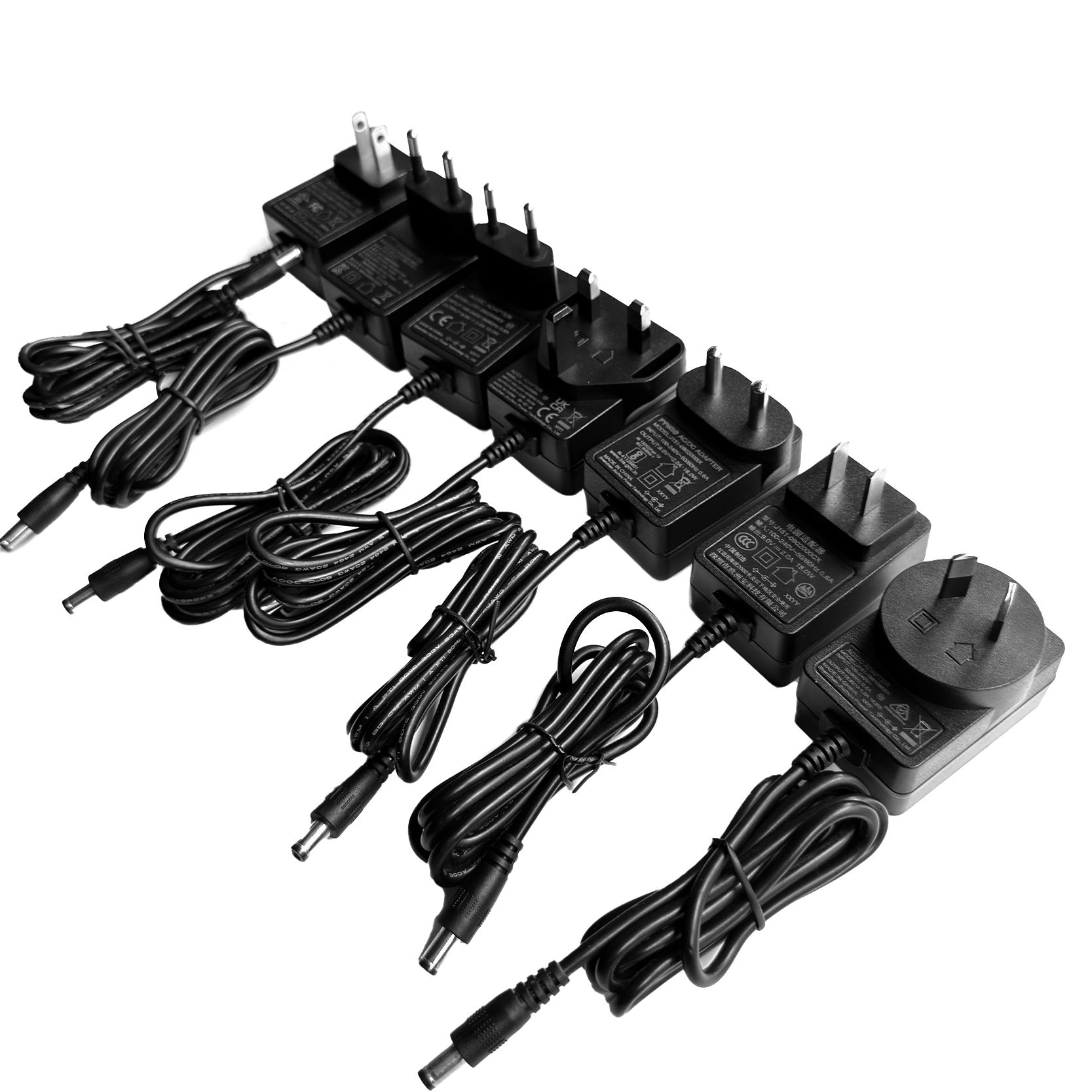 12V 1A power adapter in black