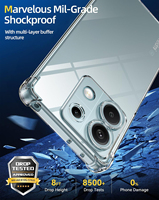 Coque souple antichoc en silicone TPU pour Xiaomi Redmi Note 13 12 11S 13R 12S 11T 12T Pro Plus 13C 12C 4G 5G Couverture transparente ultra mince