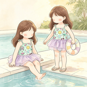Combinaison en maille violette imprimée pour filles avec nœud et bretelles, idéale pour la plage en été, <span class=keywords><strong>maillot</strong></span> <span class=keywords><strong>de</strong></span> <span class=keywords><strong>bain</strong></span> une pièce pour filles - Product Image 2