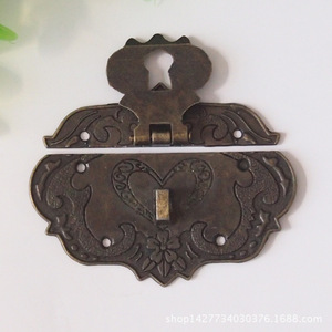 Serrure de meuble sans clé en alliage de style antique 76x58mm pour boîte en bois - Product Image 5