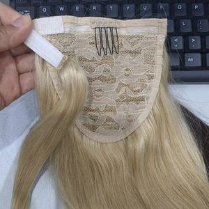 Extensions de cheveux vierges bruts en queue de cheval, vente en gros, cheveux humains brésiliens lisses, à enrouler, Yaki, vague d'eau - Product Image 4