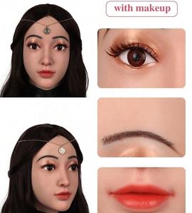 Máscara humana de silicona realista personalizada para Halloween, máscara facial femenina para travestis, transgénero, Drag Queen, fiesta Sissy - Product Image 4