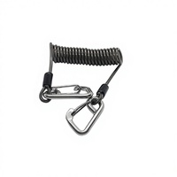 Cordon de sécurité en spirale élastique noir en PVC du fabricant, câble métallique en spirale pour la pêche et les travaux métalliques