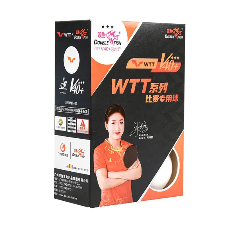 Doppel fisch WTT ITTF zugelassene Pingpong-Bälle V40 3-Sterne-Tischtennisbälle