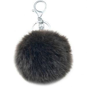 Faux Rex <b>Rabbit</b> Fur Keychain 6/8/10cm Pom Pom Keychain Artificial Fur Ball Keychains Fluffy Tote Pendant Car Bag Charm - Product Image 1
