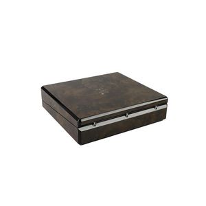 Caja de Té Rectangular de Madera Personalizada, Hecha a Mano, con 10 Compartimentos Divisores, de Bambú Natural sin Acabado, Marca DS, Modelo MDF - Product Image 3