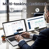 Kwumsy jusqu'à 15.6 "avec Wins/Mac/Linux/PS5 Ultra Slim Removable Extra 16:9 Laptop PC Extender Affichage à écran multiple
