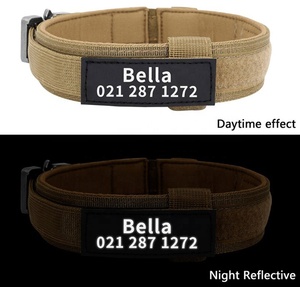 Conjunto de correa de nailon reflectante de lujo personalizado para mascotas, mango cómodo, <span class=keywords><strong>collar</strong></span> de pastor alemán sencillo a la moda para sólido mediano y grande - Product Image 2