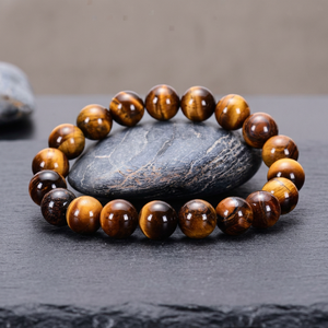 NOBLESTONE GEMS สร้อยข้อมือลูกปัดหินไทเกอร์อายธรรมชาติ ขัดเงา ทรงกลม สายยืดได้ เครื่องประดับสำหรับทุกเพศ เหมาะสำหรับสวมใส่ทุกวัน - Product Image 4