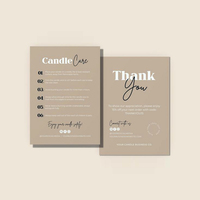 Tarjetas de instrucciones para el cuidado de velas impresas personalizadas Tarjetas de información para el cuidado de velas Tarjetas de visita para el cuidado de velas