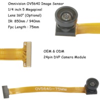 Modul Kamera OEM 5MP OV5640 78mm FF 24PIN Sudut Lebar 160 Derajat Antarmuka DVP MIPI Penglihatan Malam 30FPS Modul Smartphone