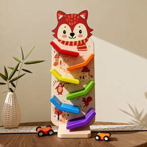 Juguete de Madera para Niños Pequeños, Pista de Carreras con Rampa, Set de Juego de Vehículos para Niños y Niñas de 3 a 6 Años - Product Image 4