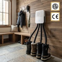 Séchoir à chaussures électrique mural avec 4 tuyaux pliables, séchage rapide, désodorisant pour la maison, le ski, la randonnée, les bottes de travail, la famille