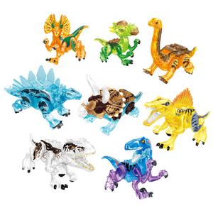 2024 New Zhegao 971001 Clear Crystal Dinosaurs Plastic Block <b>Toys</b> Children 8 in 1 Mini Dinosaur <b>Toys</b> Building Block Bricks Sets - Product Image 1