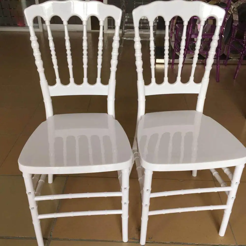 hot-sell tiffany modern white transparent dining acrylic resin napoleon chairs for restaurant and wedding