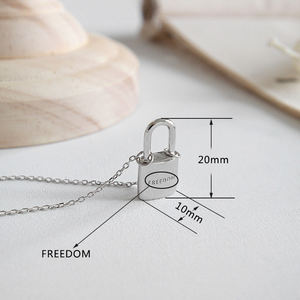 שרשרת הצהרה אישית חרוט שרשרת מנעול חופש עבור גברים ונשים - Product Image 5