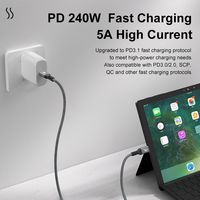 Câble de données USB Type-C ULT-unite USB4 240W 5A à charge rapide 40 Gbps avec connecteur plaqué or et puce E-marker, entièrement fonctionnel
