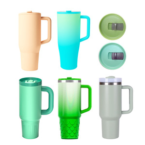 40oz Insulated Stainless Steel Tumbler With Handle Cold Keeps Travel Mug Outdoor Car Use - Product Image 1