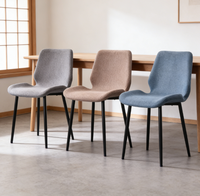 Chaise de salle à manger contemporaine en cuir avec pieds en métal, design scandinave, pour cuisine, restaurant, usage domestique, chaise de salle à manger pour cuisine