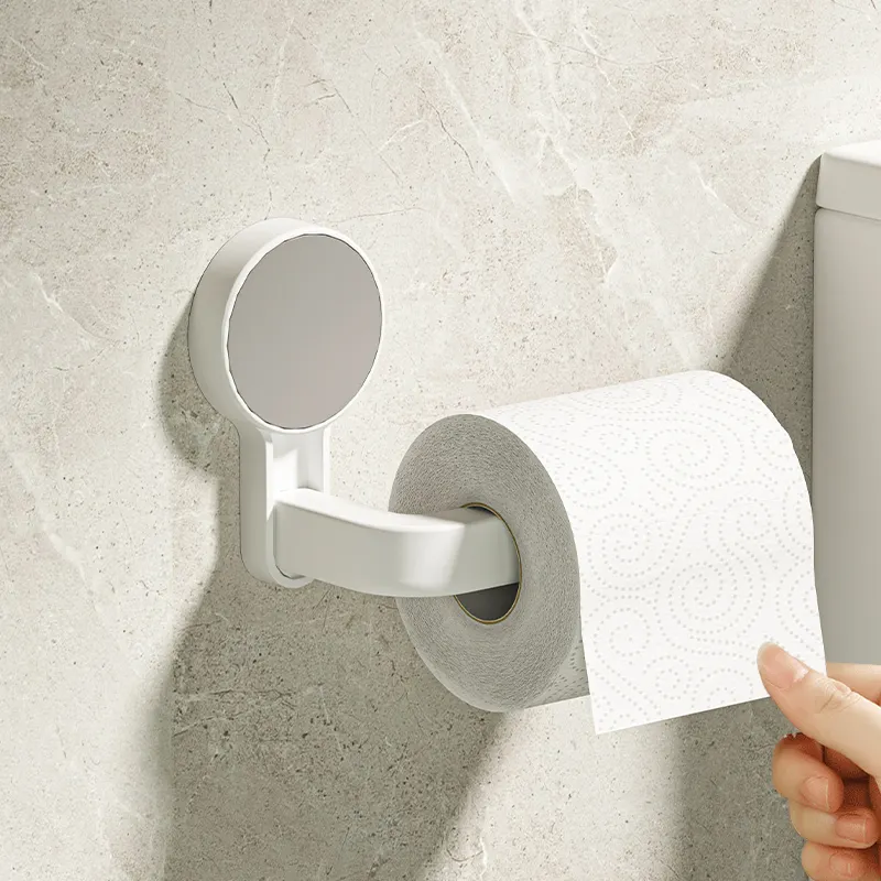 Оптовая продажа, держатель рулона туалетной бумаги с бесшовной наклейкой, пластиковый держатель туалетной бумаги без сверления в стене