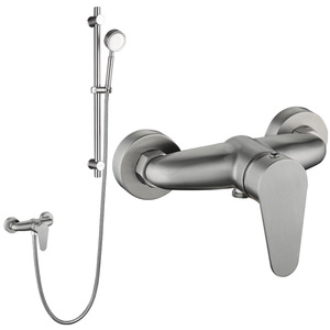 Robinet de douche à poignée unique Himans Gisto, en acier inoxydable 304, avec cartouche céramique, fonction pluie, finition brossée - Product Image 4