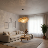 Lampe suspendue en bambou E27, luminaire en rotin naturel pour salon, chambre à coucher, cuisine